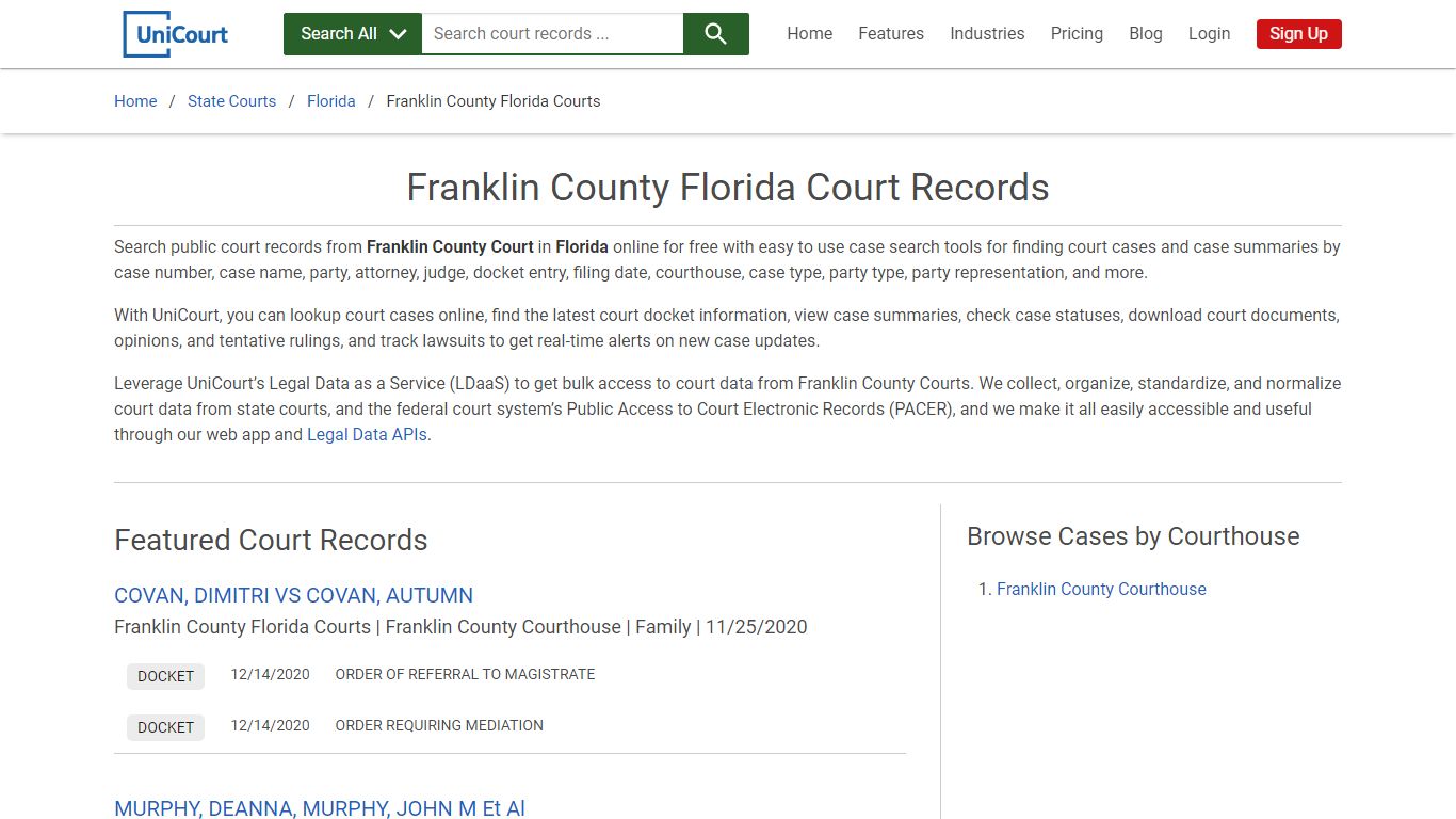 Franklin County Florida Court Records | Florida | UniCourt
